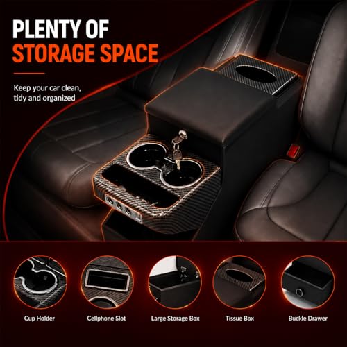 Universal Center Console Organizer for Minivans & SUVs - size: With Dual USB Charging/Holder/Locked