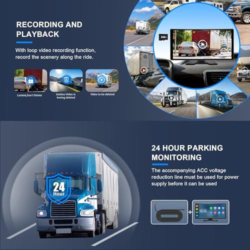 PARKVISION 10.36" 4-Channel RV Backup Camera System Carplay & Android Auto