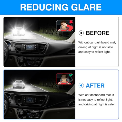 Autorder Dashboard Cover Mat for 2017-2025 2026 Chrsyler Pacifica Minivan Accessories Dash Cover Upgrade Velvet Dash Mat Sunshade Glare UV Rays Protector - size: Black 17-26 Chrsyler Pacifica Minivan