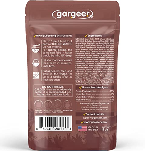 Gargeer Bugs and Insects Food. Complete Gel Diet for Roaches, Crickets, Worms, Dubia, Fly, etc. Made in The USA, Using Premium Nutritional Ingredients. 8oz Powder Turns into 2 Pound of Ready Food.… - size: 8 Ounce (Pack of 1)