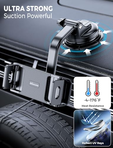 Tablet Holder for Car Dashboard, Windshield iPad Foldable Phone Stand Mount