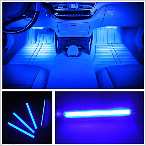 4PCS 48 LED Car Interior Lights, Blue Under Dash Light Kit - color: Blue 48 Lights