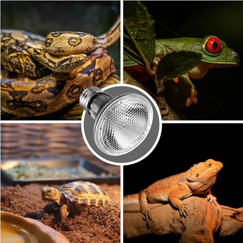 Briignite Reptile Heat Bulb [2 Pack], Reptile Light Bulbs 75W UVA UVB, Dimmable Heat Lamp Bulbs Basking Spot Light Bulb for Reptiles, Amphibian, Bearded Dragon, Lizard, Chicken - color: Cream-75w Th10