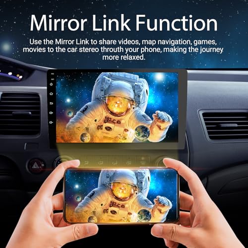 Haudio 9-Inch Double-DIN Android Car Stereo, Wireless Apple CarPlay and Android Auto, 2GB RAM, 64GB Storage, Bluetooth, Backup Camera, GPS Navigation, Wi-Fi, FM/AM/RDS Radio, 1280 x 720 Touchscreen - size: 9 inch