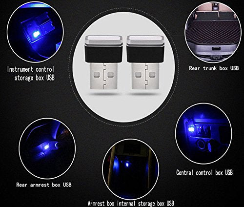 iJDMTOY USB Mini LED Car Interior Ambient Atmosphere Accent Lighting Kit - color: White