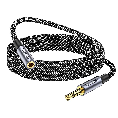 MOSWAG 3.3FT 3.5mm Male to Female Extension Cable with Microphone Stereo - color: Black, size: 3.28 ft