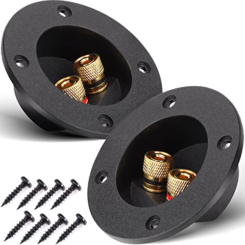 Facmogu 2PCS Round 3 Inch 2-Way Speaker Box Terminal Cup Binding Post - color: 2-way Round