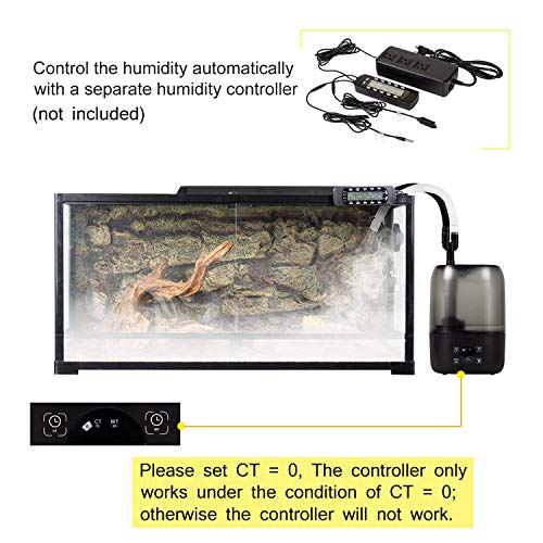 Reptile Humidifier Digital Timing Fog Machine with Double Hose & 4 Liter Reservoir, Automatic Terrarium Fogger for Reptiles/Amphibians/Herps/Vivarium