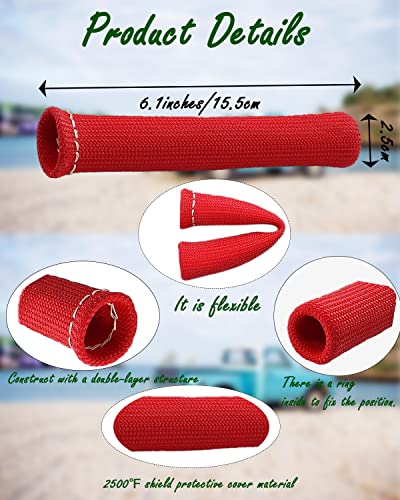 Spark Plug Wire Boots Protector - 8 PCS 6 Inch 2500°F High Temp Heat Shield Sleeve for SBC BBC 350 454 LS1 LS2 V8 Engines, Ignition Wire Insulation Cover with Headers, Cars Trucks, Red - color: Red