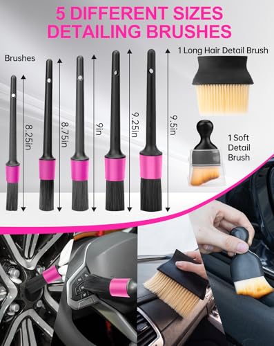 ThinkLearn Car Cleaning Kit with Mini Vacuum, Car Detailing Kit Interior