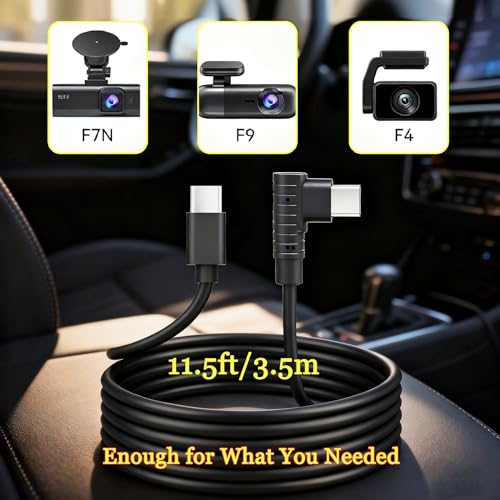 USB C to USB C Cable Compatible with REDTIGER Dash Cam, Replacement for RED Tiger Car Dash Cam Cord Power Adapter 11.5ft