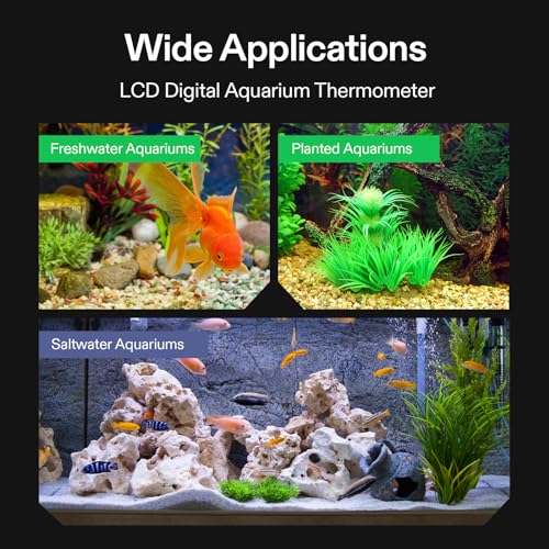 VIVOSUN 1-Pack LCD Digital Aquarium Thermometer Fish Tank Water Terrarium Temperature with Suction Cup for Turtle - size: 1 pack