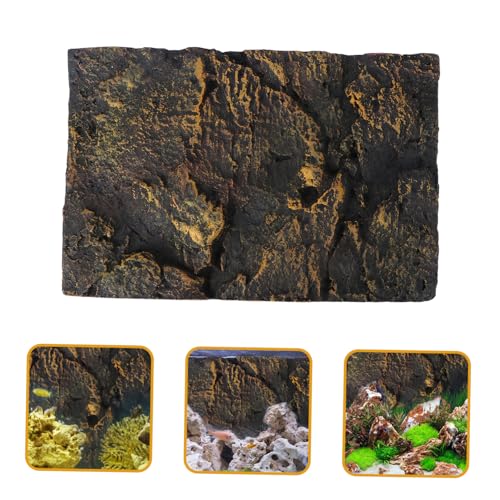 Kisangel Reptile Rock Background Board Decorative Panel for Turtle Tank Super Large Size Pu Material Fade-Resistant 3D Effect