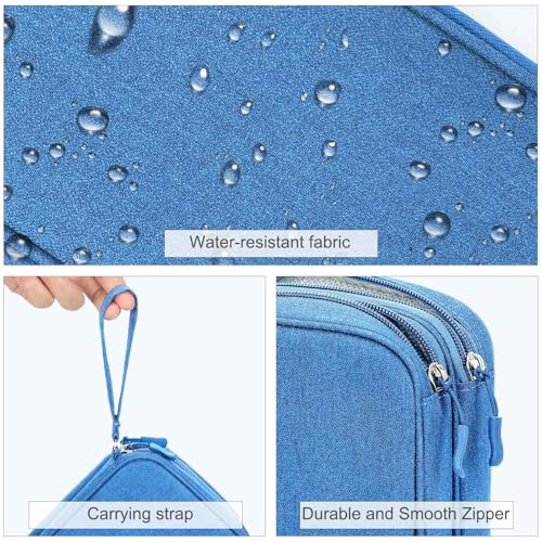 FYY Electronic Organizer, Travel Tech Pouch Bag, Large, Cyan - color: Cyan, size: 9.1 x 5.9 x 3.15 inches