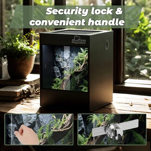 33 Gallon PVC Tall Reptile Tank/Terrarium, RepWild 18" x 18" x 24" Arboreal Reptile Habitat Enclosure with Sliding Door & Heavy-Duty Screen for Amphibians, Crested Gecko Lizard Chameleon - size: 18"W x 18"D x 24"H