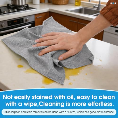 QYL Microfiber Cleaning Cloth,12 Pack Cleaning Rags, Cleaning Towels, 11.8"X11.8", Grey - color: Grey