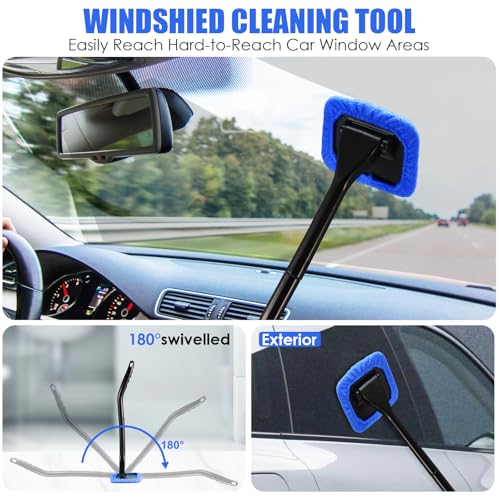 18PCS Car Cleaning Kit, Car Interior Detailing Kit with Blue High Power Handheld Vacuum, Detailing Brush Set, Windshield Cleaner, Cleaning Gel, Complete Auto Accessories for Men, Women - color: Blue