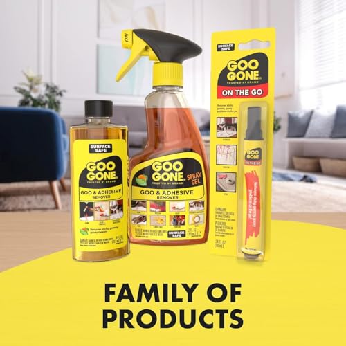 Goo Gone Adhesive Remover Spray Gel 12 Oz with Scraper, Surface Safe - size: 12 Fl Oz (Pack of 1)