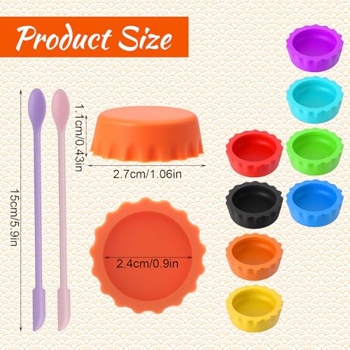 10 PCS Crested Gecko Food Dish Silicone Gecko Feeding Dishes Bowls and Spoon Bearded Dragon Crested Tank Accessories Reusable Reptile Dish with Feeding Spoons for Reptile Tanks Lizard Water Food
