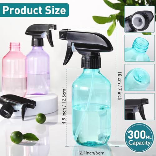 Spray Bottles 2 Pack 10 oz Plastic Squirt Bottles with Adjustable Nozzle | Refillable Empty Spray Bottle BPA-Free Mist/Stream Water Spray Bottles for Hair Styling, Cleaning, Plants, Pet Use - color: Rose-Red