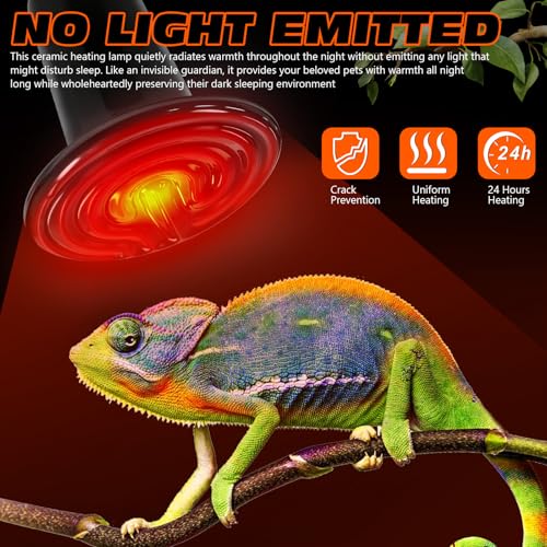 150W Ceramic Heat Emitter Reptile Heat Bulb E26 Base Heat Lamp Bulbs No Light Heat Lamp for Amphibian Pet Brooder Coop Lizard Turtle Snake Terrarium - style: 150 Watts