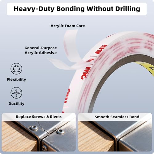 3M Double Sided Mounting Tape 1''x15.4Ft - color: White, size: 1''×15.4Ft