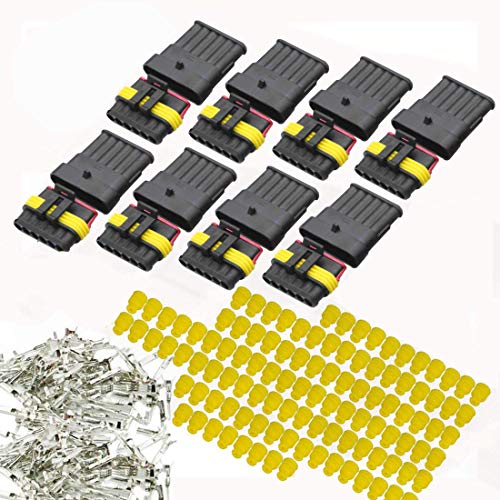 6 Pin Way Waterproof Electrical Wire Connector, 8 Kit Car Auto Electrical Connectors Series Terminals Water Resisted for Car, Truck, Boat(6 pin Connector) - size: 6 Pin connector--8 kit