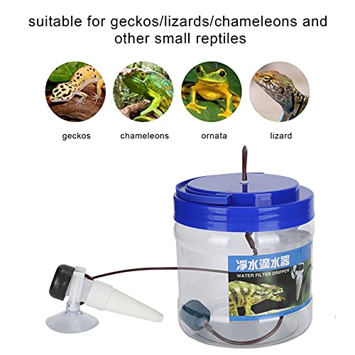 Reptile Water Dripper Kit, Reptile Drinking Feeder with Filtering Effect Easy Controlling Drip Rate Suitable for Geckos Lizards 1300ML Water Storage Bottle