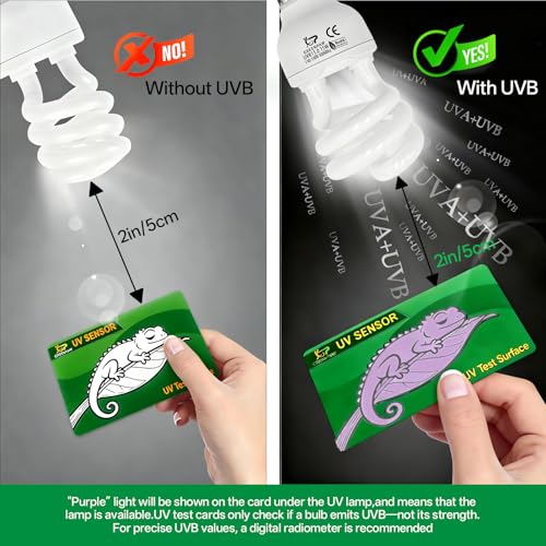 UVB Reptile Light 5.0: 15W Tropical & Subtropical UVA UVB Reptile Light Bulb, UVB Light for Reptiles Compact Fluorescent Terrarium Lamp,UVB Bulb for Chameleon Turtle Gecko Snake Include UV Sensor Card - size: 5.5INCH-5.0