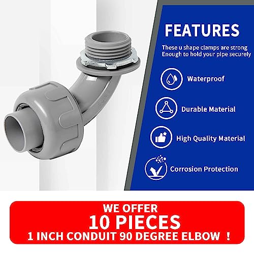 (1" Conduit Elbow 10 Pack) Yariwiz 1 inch Plastic Liquid Tight Conduit 90 Degree Elbow - style: 1" Elbow-10 Pack