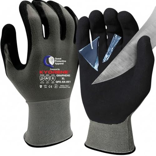 Quest Protective Apparel Cut Resistant Work Gloves (ANSI A1) – Lightweight Gloves for Gardening,DIY,Mechanical & General Handling – Breathable Grip Gloves for Men & Women – X-Large,Case of 72 - size: X-Large, style: Pack of 72