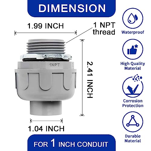 (1" Conduit Coupling 10 Pack) Yariwiz 1 inch Plastic Liquid Tight Conduit Coupling - style: 1" Straight-10 Pack
