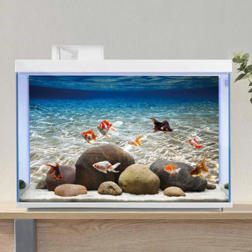 AWERT 30x18 inches Ocean Floor Aquarium Background Underwater Fish Tank Background Undersea Theme Aquarium Background - size: 30x18in/75x45cm