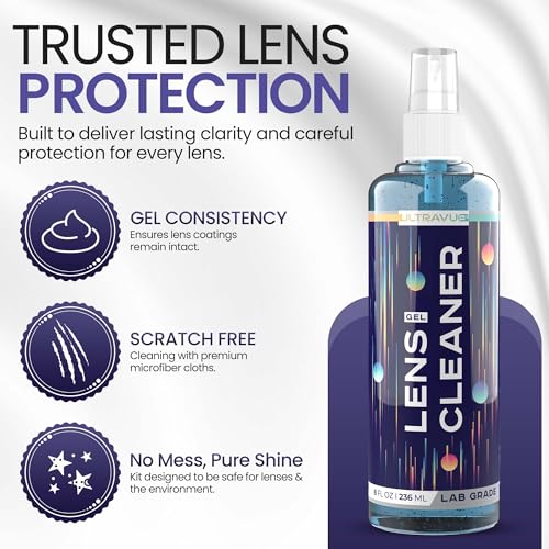 Eyeglass Gel Lens Cleaner Spray, Multi-Size Glasses Cleaner Kit