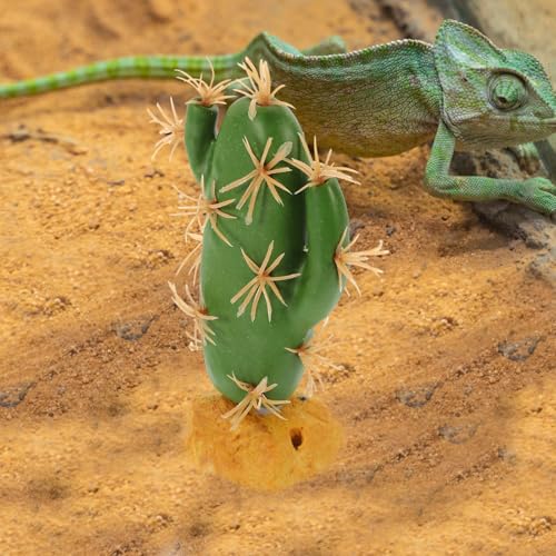 PRETYZOOM Reptile Terrarium Artificial Cactus Plant Decor for Amphibian Habitat, Sturdy Plastic Reptile Tank Accessories for Lizard and Gecko Enclosure