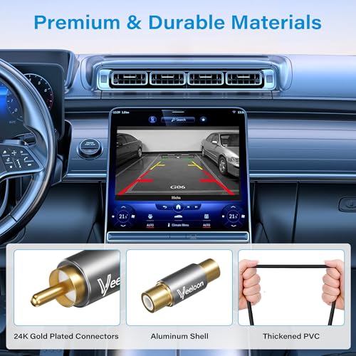Backup Camera RCA Video Cable Kits,25 FT Car Reverse Rear View Camera Video Extension Cord with Detection Wire, Female-to-Female Coupler for Car AV Reversing Camera, CCTV, DVD, TV Box, RV, Truck, Bus - size: 25 FT
