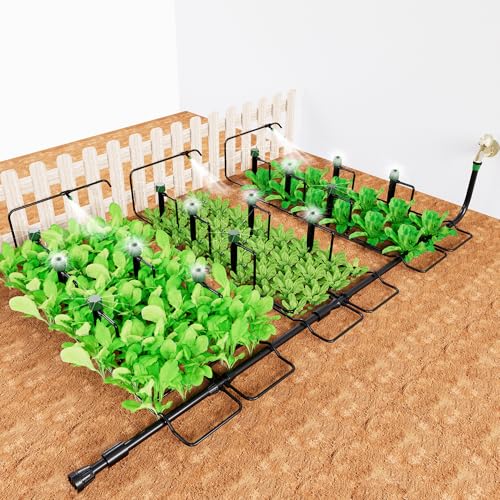 Leak-Proof Drip Irrigation Kit,Quick Connect Irrigation System, Lock Barbed Garden Watering System with 1/4 inch 1/2 inch Irrigation Tubing Hose for Garden,Raised Garden Bed, Lawn - size: Complete Drip Irrigation Kit