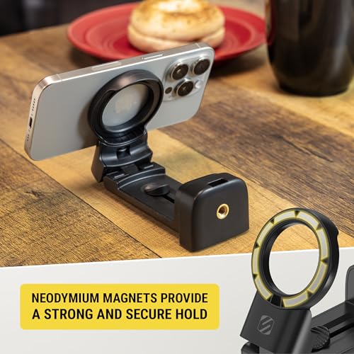 Scosche SMSTRVL MagSafe Airplane Phone Holder Mount, Magnetic Cell Phone Stand for Desk, Tray Table, Seat Back or Tripod, Plane Travel Essentials for Flying Compatible with iPhone 16/15/14/13/12 - size: 1 Pack, style: Travel / Desk / Office