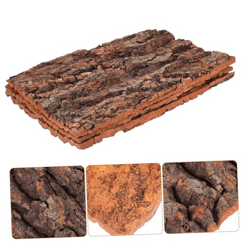 VILLCASE Reptile Branches Cork Terrarium Background, Natural Cork Bark Backdrop Tank Background Reptile Climbing Wall Terrarium Decor Accessories for Turtle Beared Dragon Snake,3 PCS Tree Bark