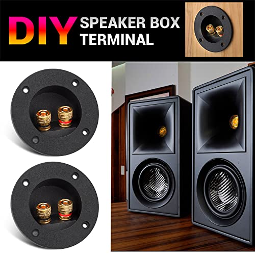 Facmogu 2PCS Round 3 Inch 2-Way Speaker Box Terminal Cup Binding Post - color: 2-way Round