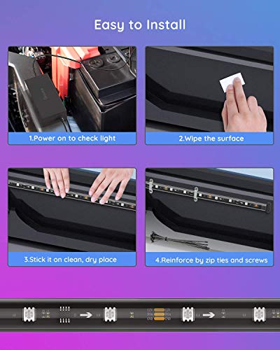 Govee Underglow Car Lights, 4pcs, RGBIC, Smart LED Lights, App Control