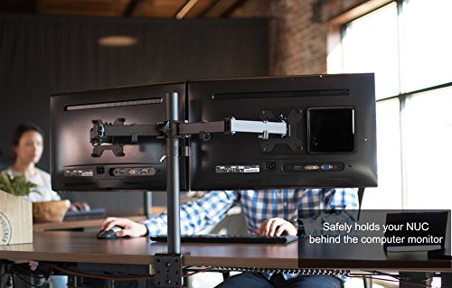 VIVO Steel Arm Bracket Holder for Intel NUC, Back of Monitor VESA Metal Plate Mount Extension, Black, MOUNT-VESA01