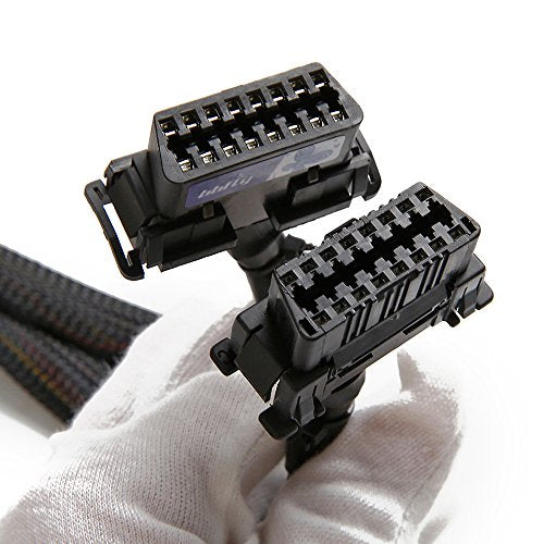 bbfly-B6 OBD2 Splitter OBDII Extension Cable Adapter (1FT/30CM) (10Pack) - size: 10Pack