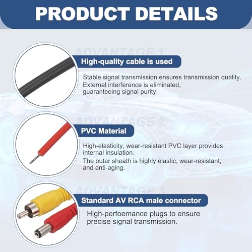MECCANIXITY RCA DC HD Video AV Extension Cable 19.7FT/6M 2 in 1 - size: 19.7FT/6M