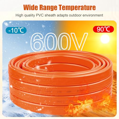 10/3 Wire with Ground - 10FT 10 Gauge NM-B Non-Metallic Sheathed Cable 100% Pure Copper 10 AWG 3 Conductor Residential Indoor Wire for Outlets, Switches, Other Loads and Lighting Wiring Projects etc. - size: 10FT, style: 10AWG/3