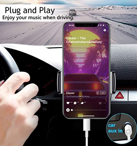 Wahbite Lightning to 3.5mm Audio Cable Compatible with iPhone 13/12/11/XR/XS/X/8/7/6 Plus/SE 2, iPad - color: White