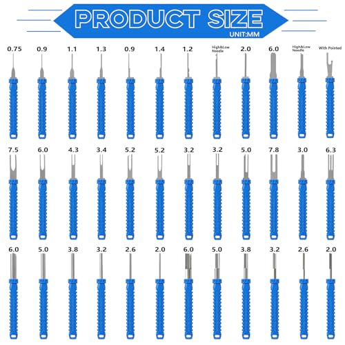 48 Pcs Terminal Removal Tools with Leather Case, Depinning Tool Kit - color: Blue