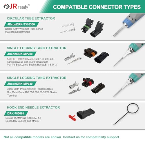 JRready Upgraded Pin Removal Tool Kit for Weather Pack&Metri-Pack Series Connector Terminals Extraction and Depinning Tool with DRK 785084 AMP 1.5mm Removal Tool JRconDRK15A03-01 - size: Upgraded ST5211 JRcon Series