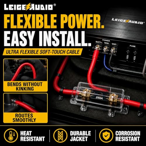 0 Gauge Amp Wiring Kit, 0 Zero AWG Amplifier Car Audio Amp Install Wire Kit - size: 0 Gauge