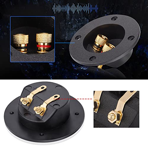 Facmogu 2PCS Round 3 Inch 2-Way Speaker Box Terminal Cup Binding Post - color: 2-way Round